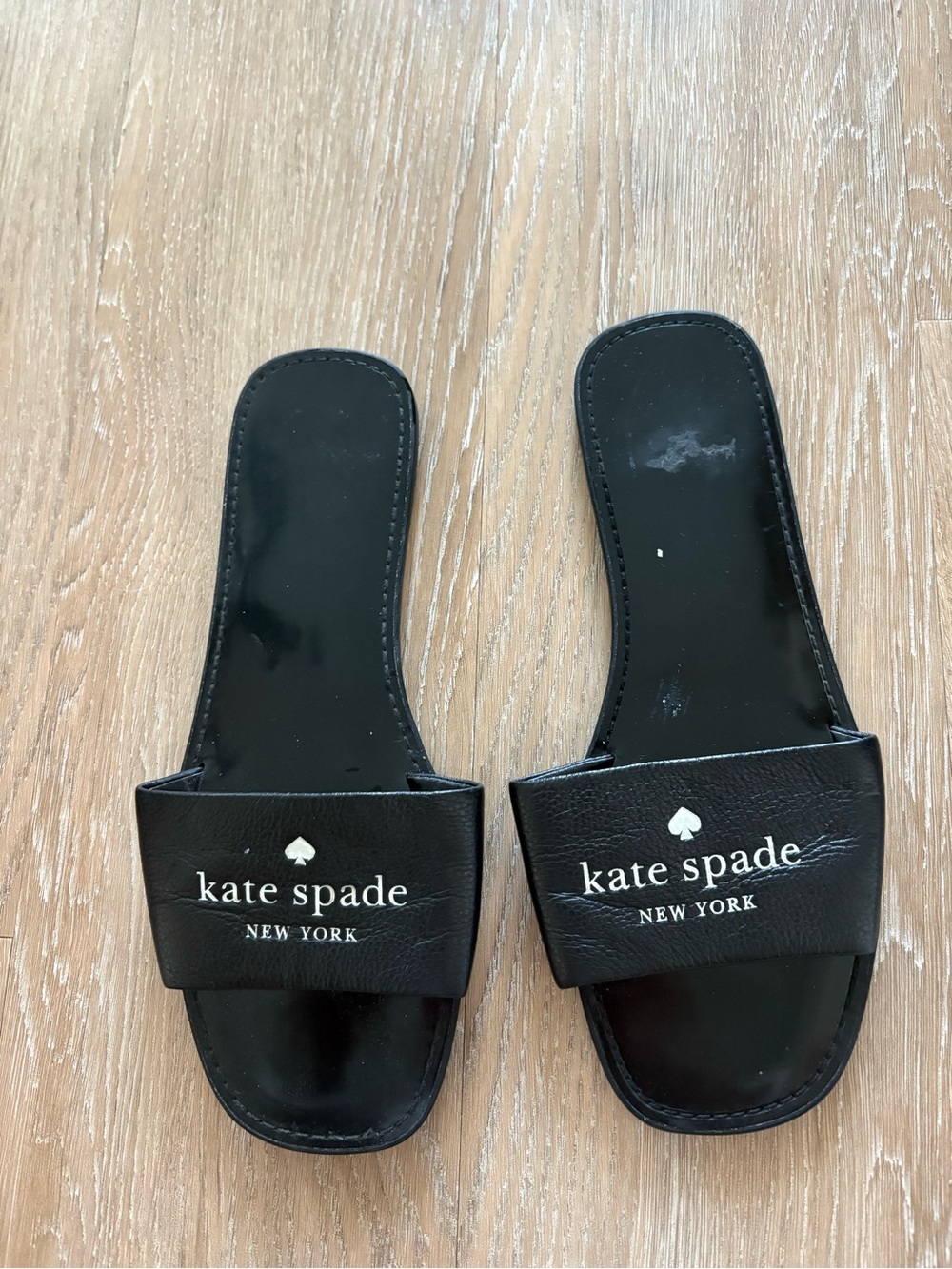 kate spade Black Logo Slide Sandals